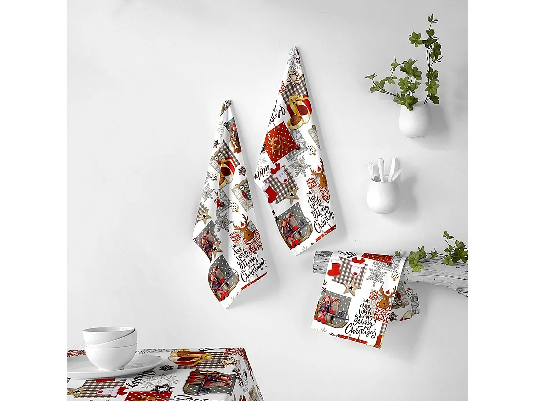 Naf Naf Naive Xmas Toalhas de cozinha de Natal multicolorido