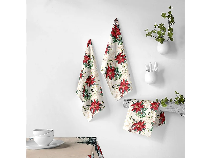 Naf Naf Chamonix Kerstkeukendoeken veelkleurig 50x70