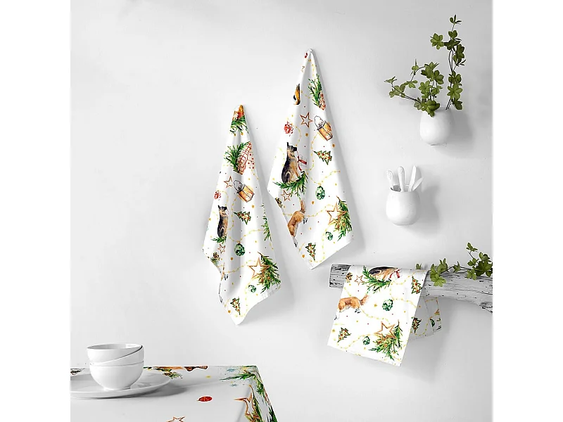 Naf Naf Puppies Xmas Toalhas de cozinha de Natal multicolorido