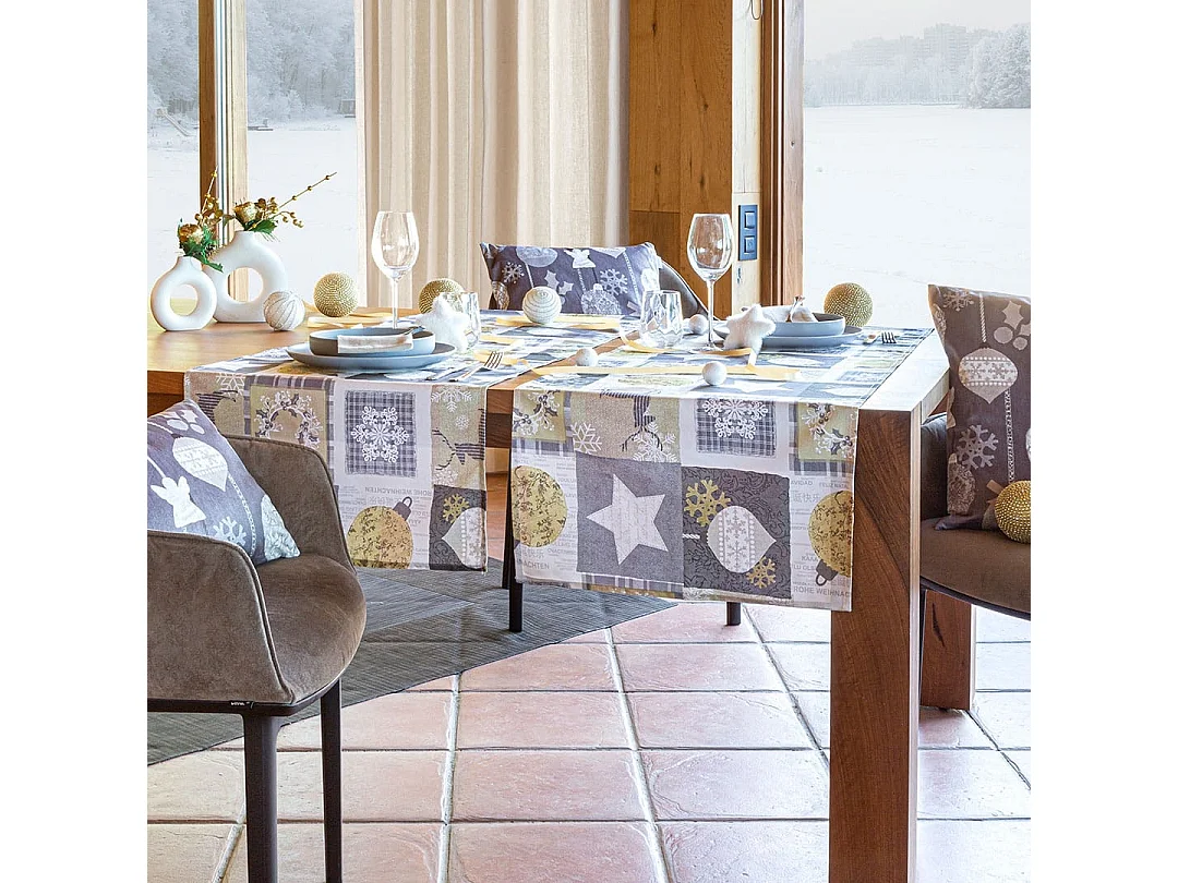 Naf Naf Rustic Xmas Runner da tavola natalizio multicolore