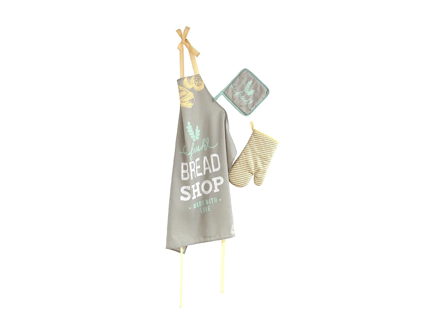 Set 3 stuks schort, want en pannenlap Naf Naf Brood veelkleurig 70x79
