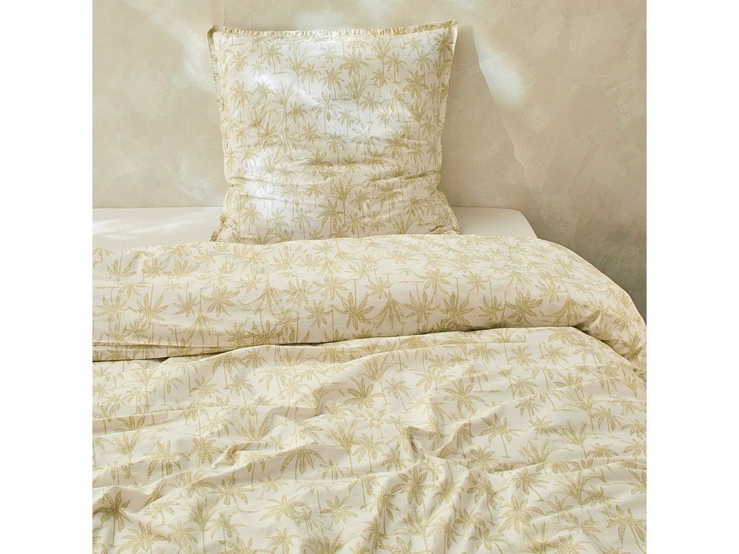 Housse de couette 100% coton percale bio Goa jaune c. 155x220 cm