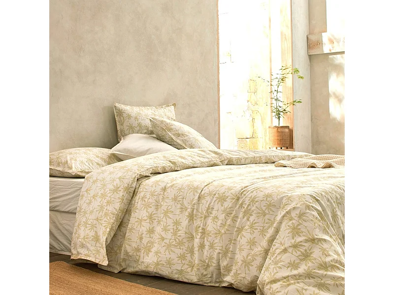 Housse de couette 100% coton percale bio Goa jaune c. 155x220 cm