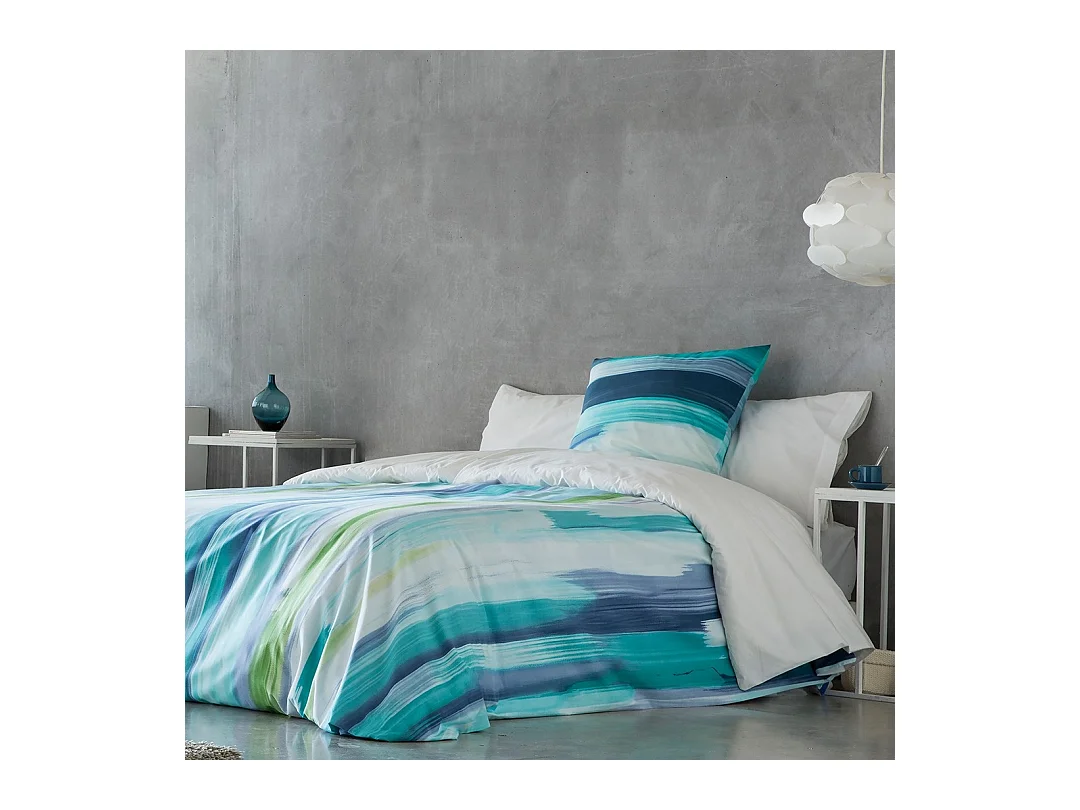 Housse de couette imprimée bleu marine Naf Naf Loane 240x220 cm