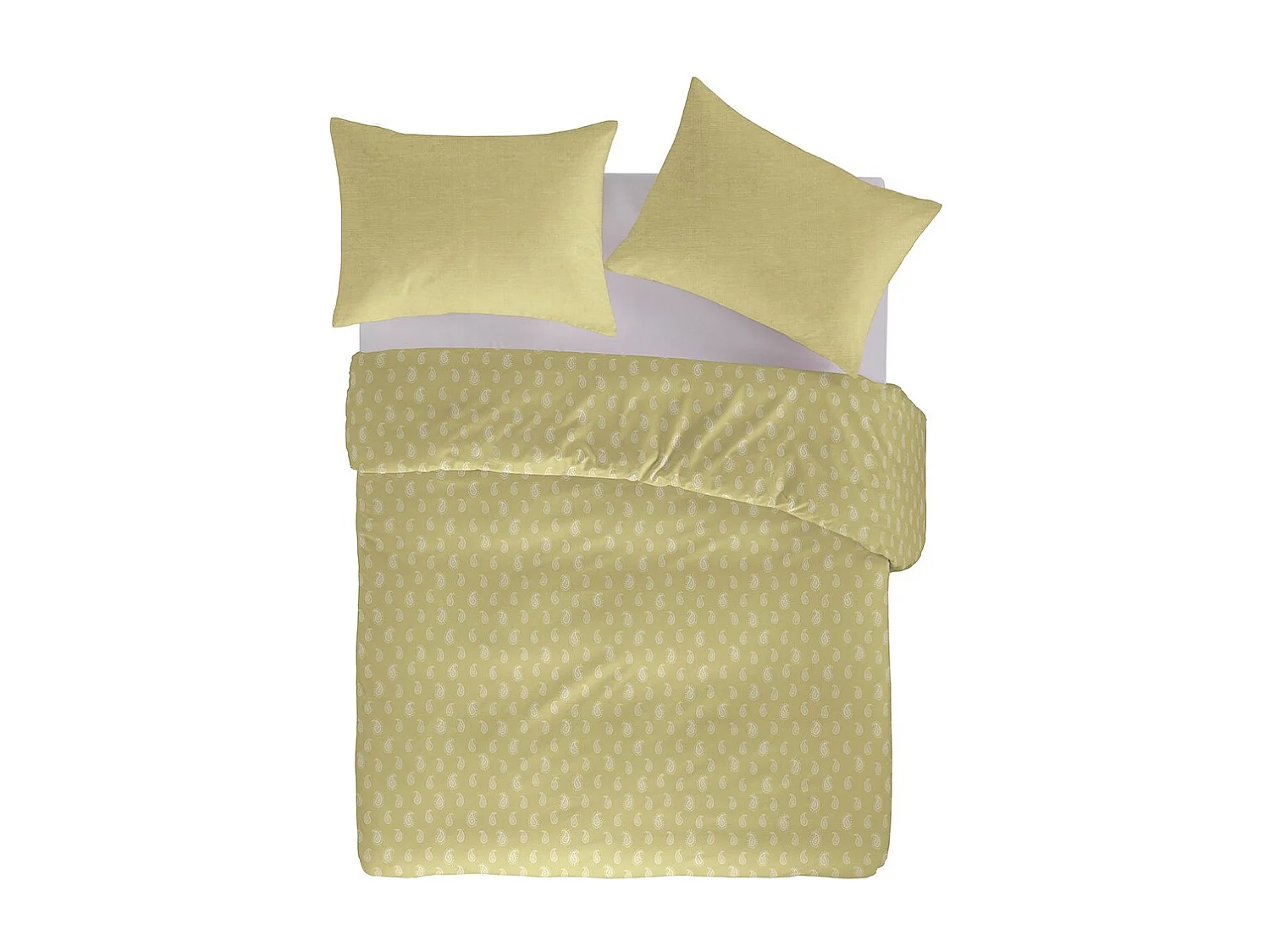 Copripiumino 100% cotone percalle biologico Sari Ecume lime