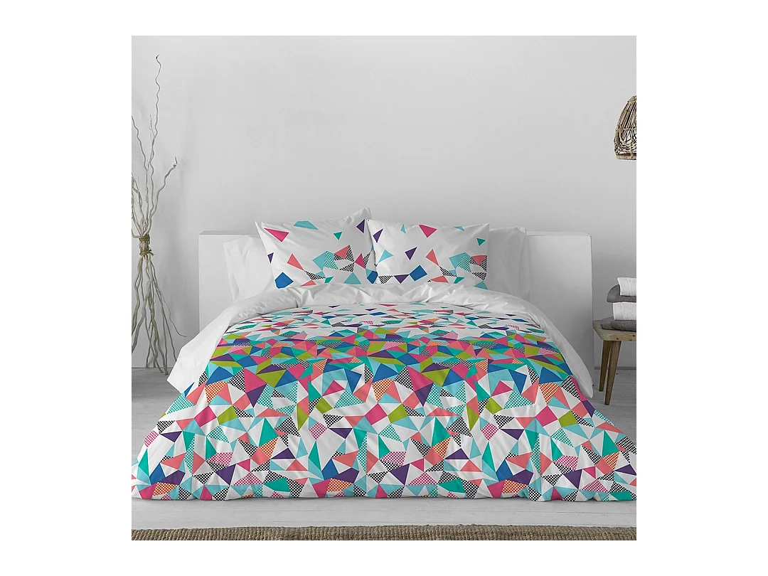 Housse de couette imprimée Naf Naf Echo multicolore 200x200 cm
