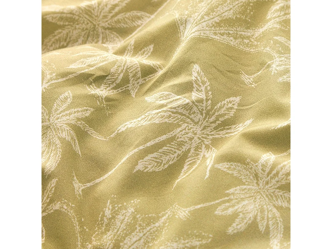 Housse de couette 100% coton percale bio Goa Ecume jaune c. 200x200 cm