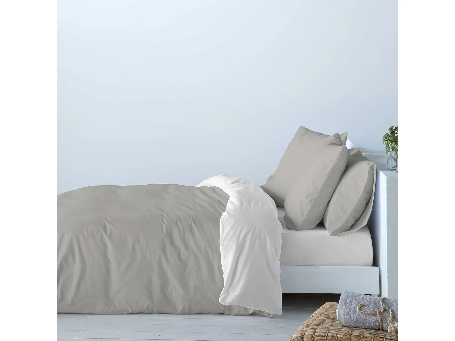 Housse de couette Naf Naf Casual gris 140x200 cm