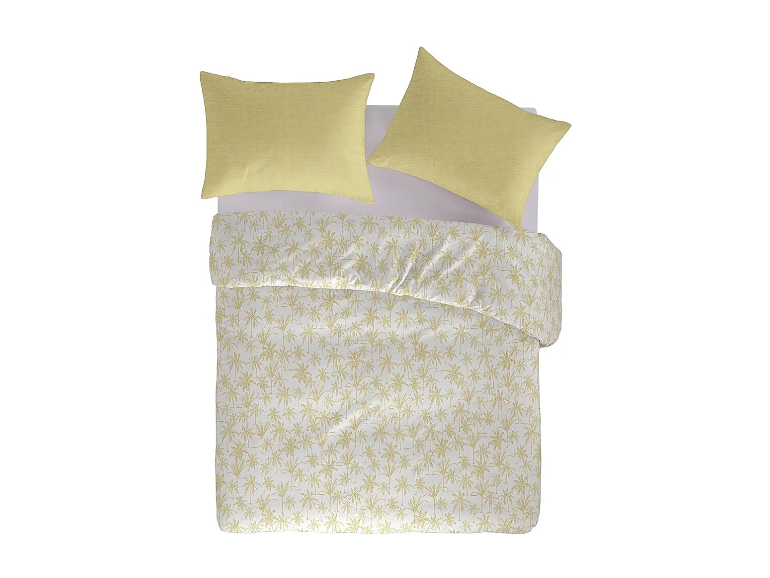 Housse de couette 100% coton percale bio Goa jaune c. 140x200 cm