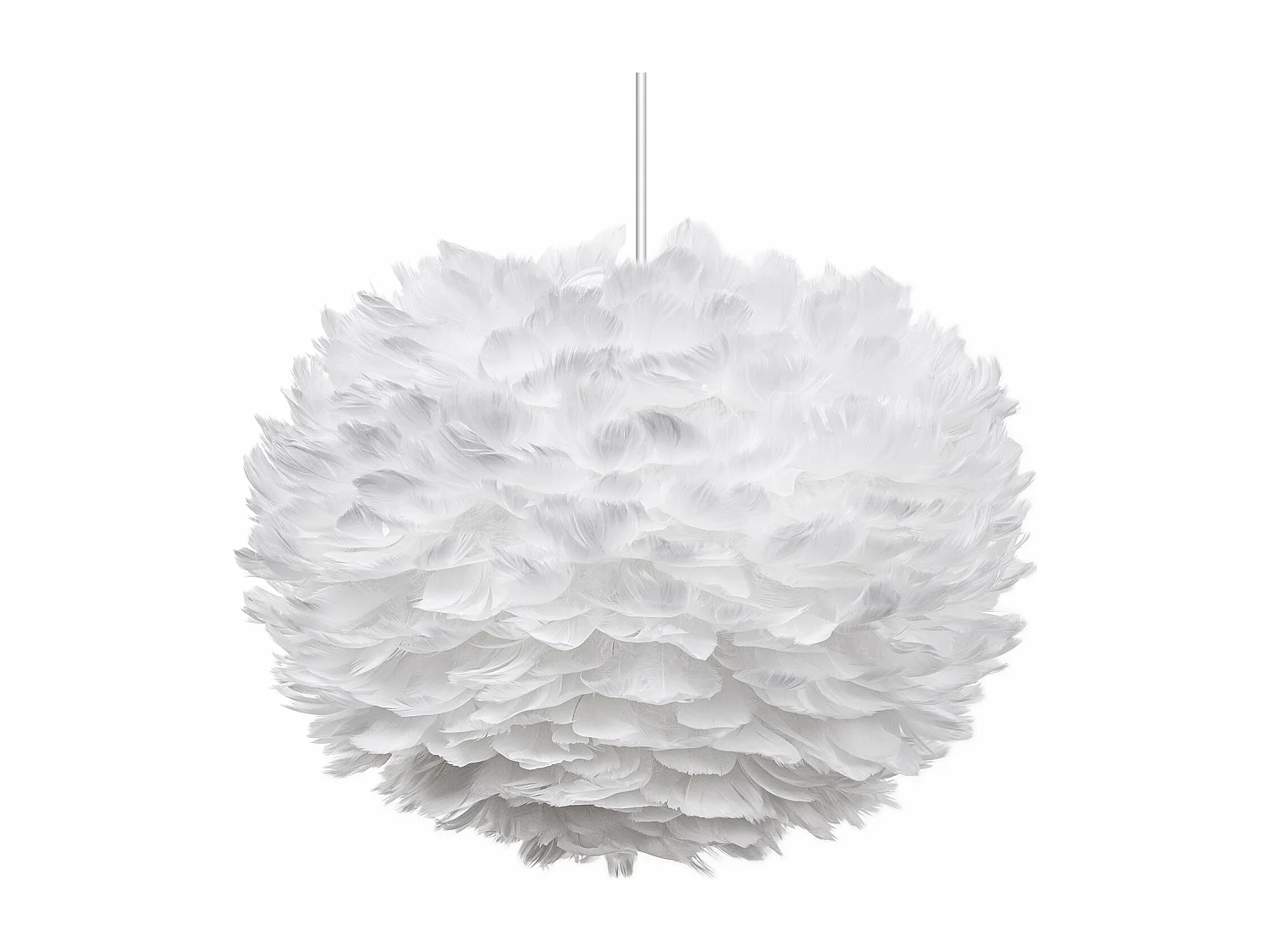 Suspension boule en plumes - d. 50 cm - blanc