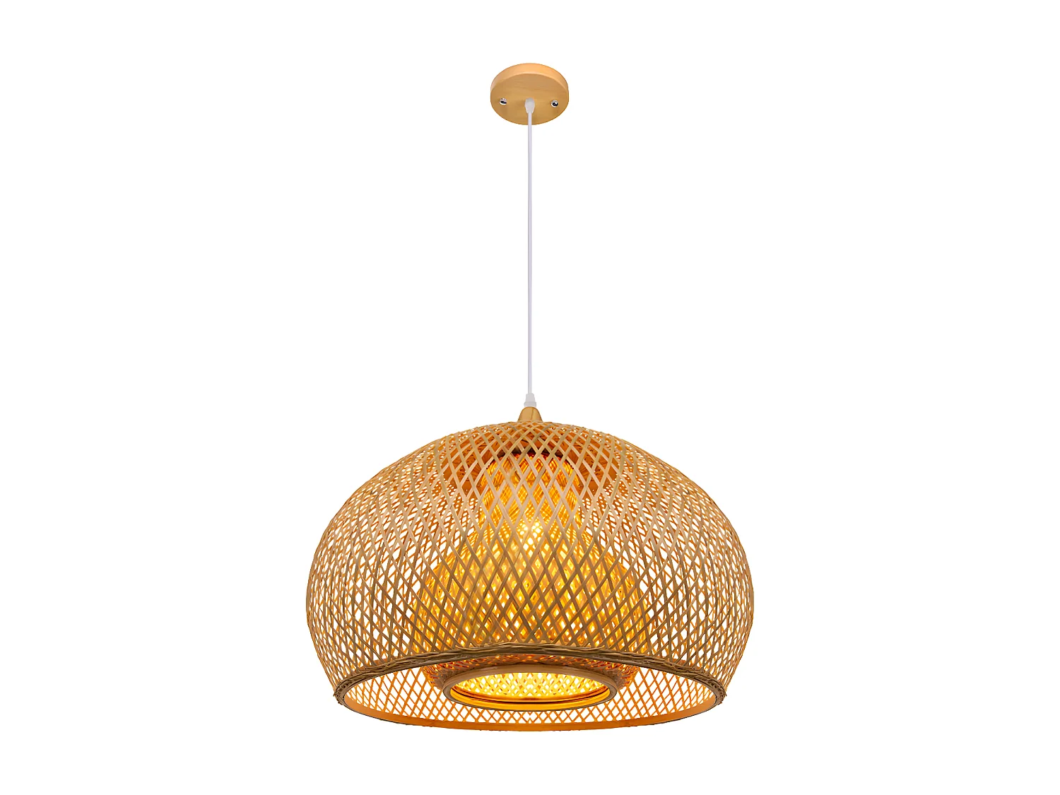 Luminaire suspension en bambou naturel d45 cm x h30 cm