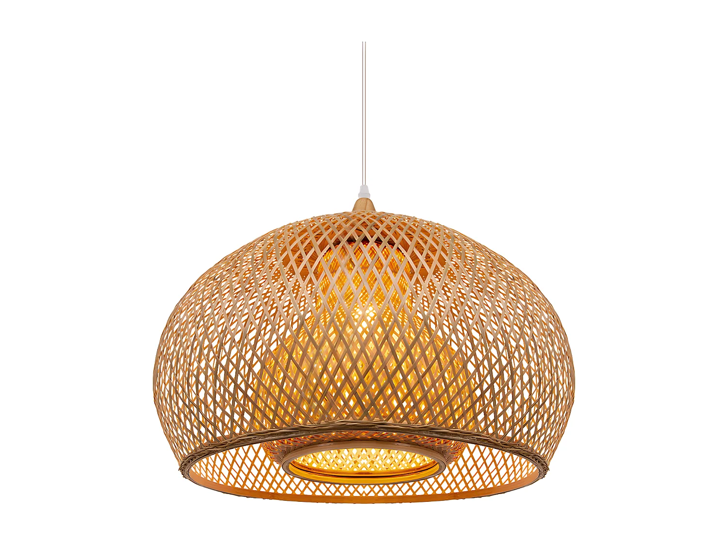 Luminaire suspension en bambou naturel d45 cm x h30 cm