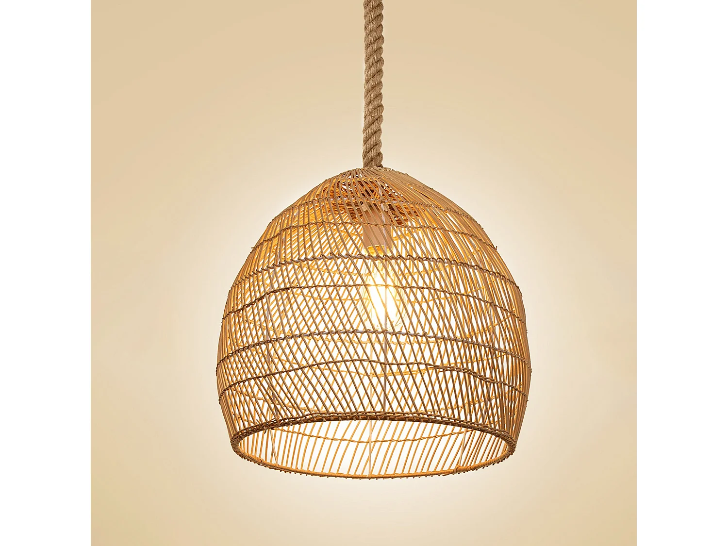 Suspension en rotin géométrique d60 cm x h60 cm