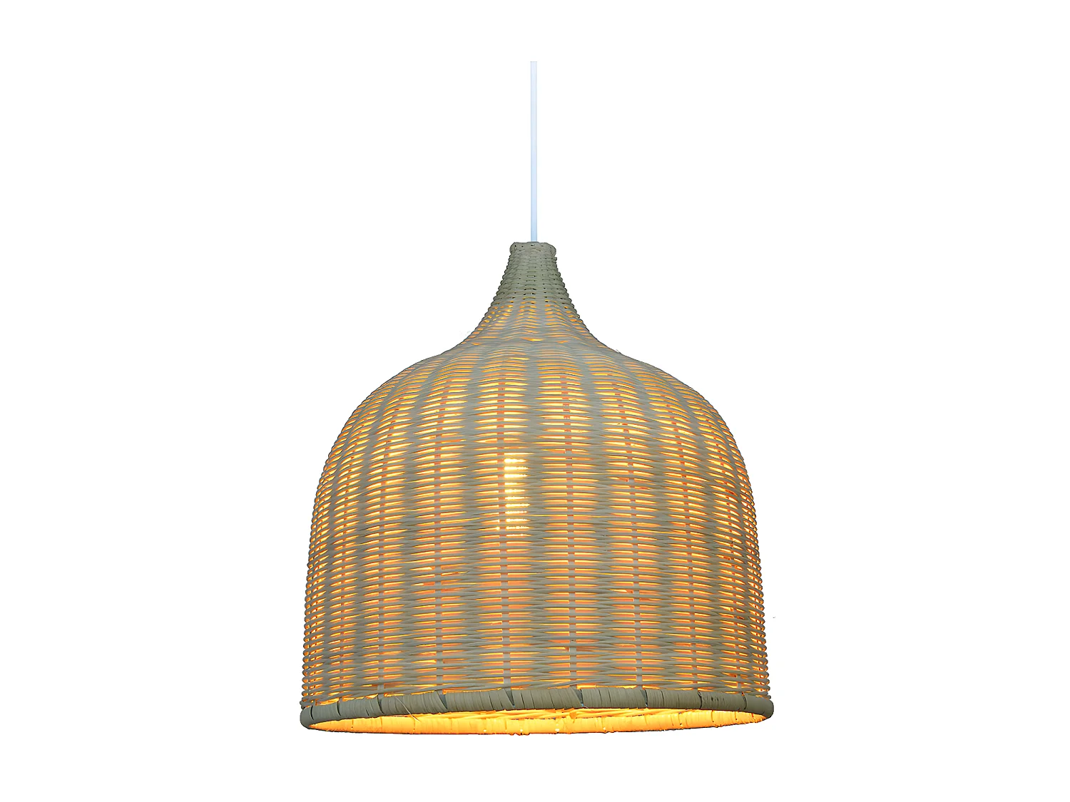 Lustre en rotin suspension - dôme - d50 cm x h50 cm