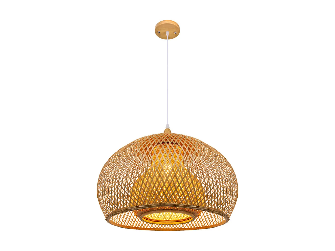 Luminaire suspension en bambou naturel d60 cm x h45 cm