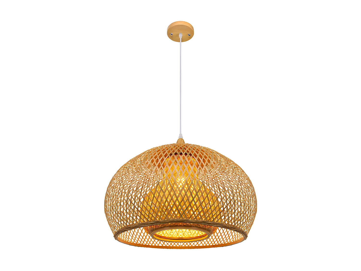 Luminaire suspension en bambou naturel d60 cm x h45 cm