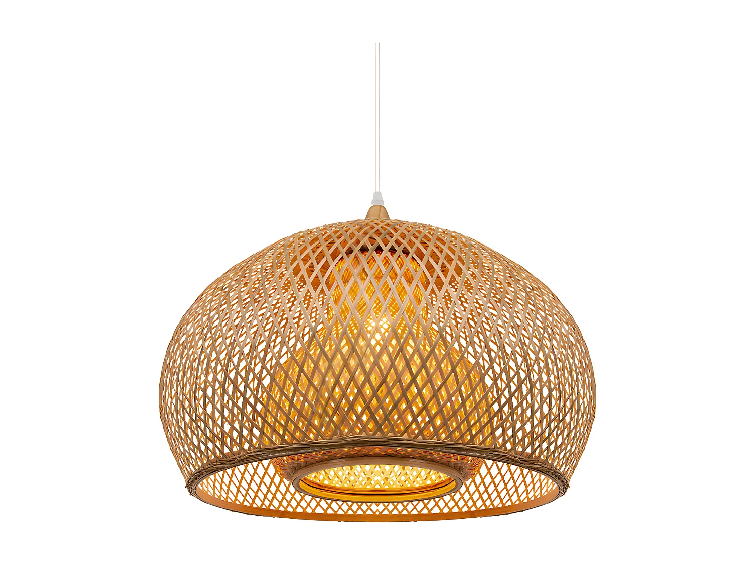 Luminaire suspension en bambou naturel d60 cm x h45 cm
