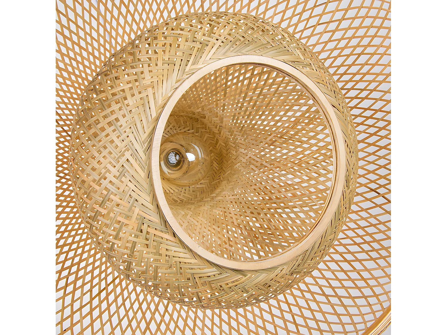 Luminaire suspension en bambou naturel d60 cm x h45 cm