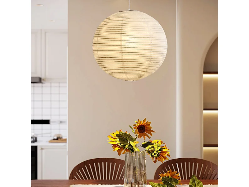 Suspension luminaire papier blanc lanterne d60cm x hd60cm