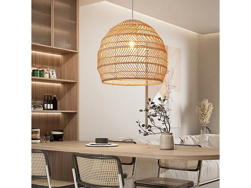 Suspension en rotin géométrique naturel d60 cm x h60 cm