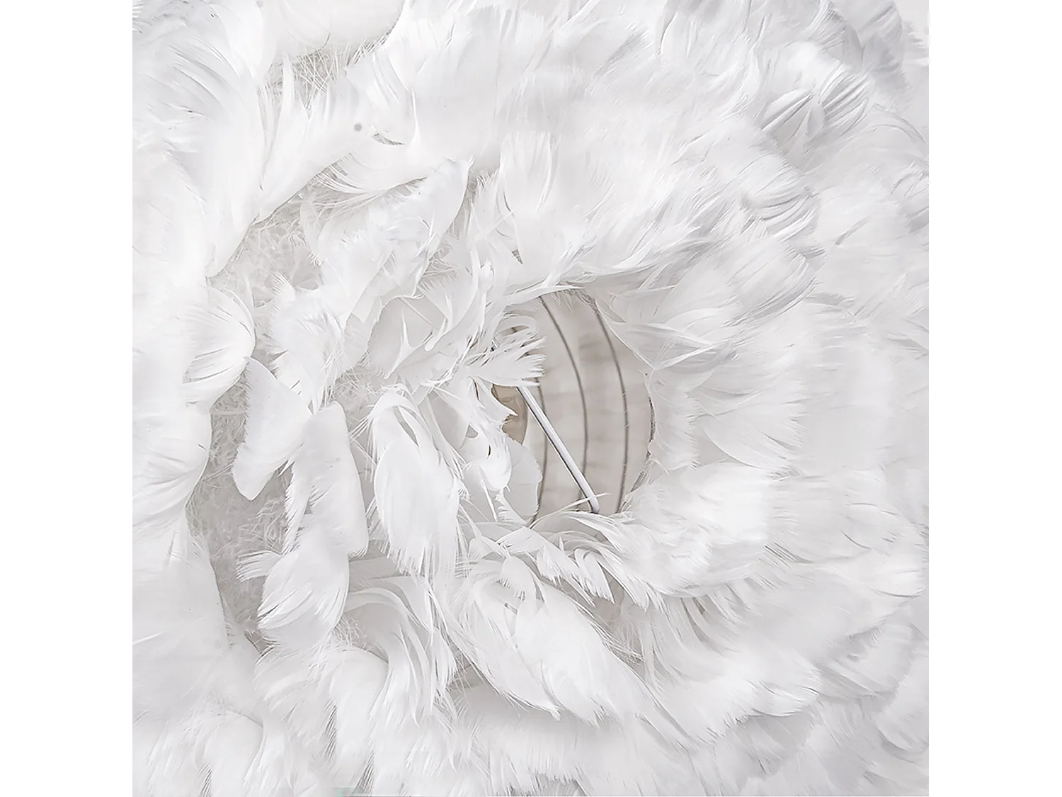 Suspension boule en plumes - d. 40 cm - blanc