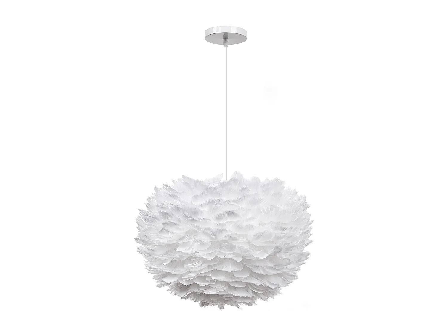 Suspension boule en plumes - d. 40 cm - blanc