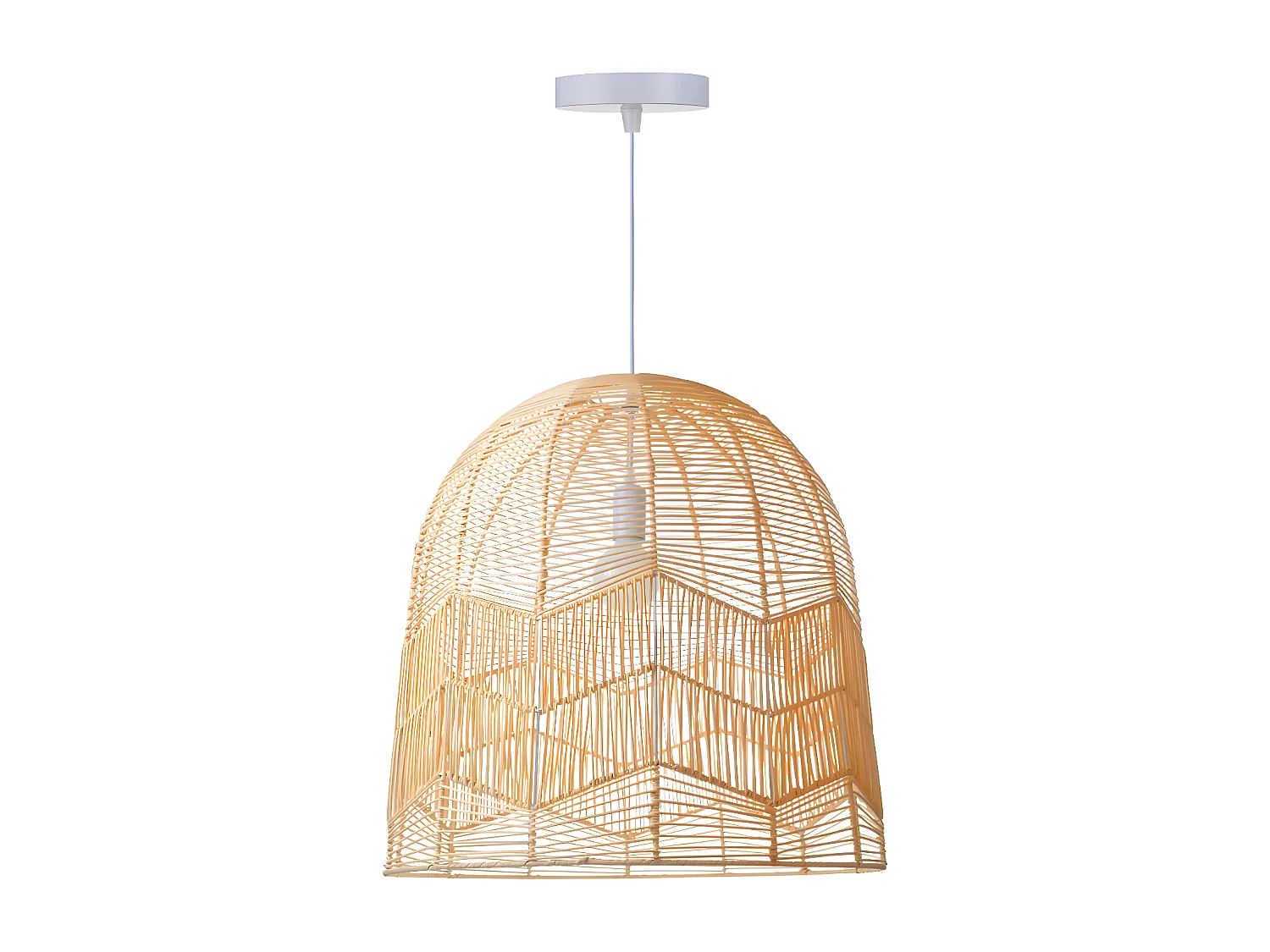 Lustre rotin suspension rotin naturel d40 cm x h40 cm