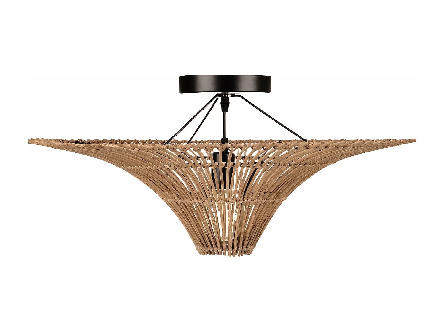 Suspension lustre et plafonnier rotin d60 cm x h18 cm