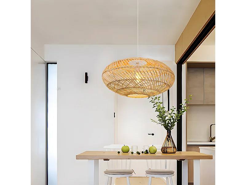 Suspension naturelle en bambou et métal d60cm x h25cm