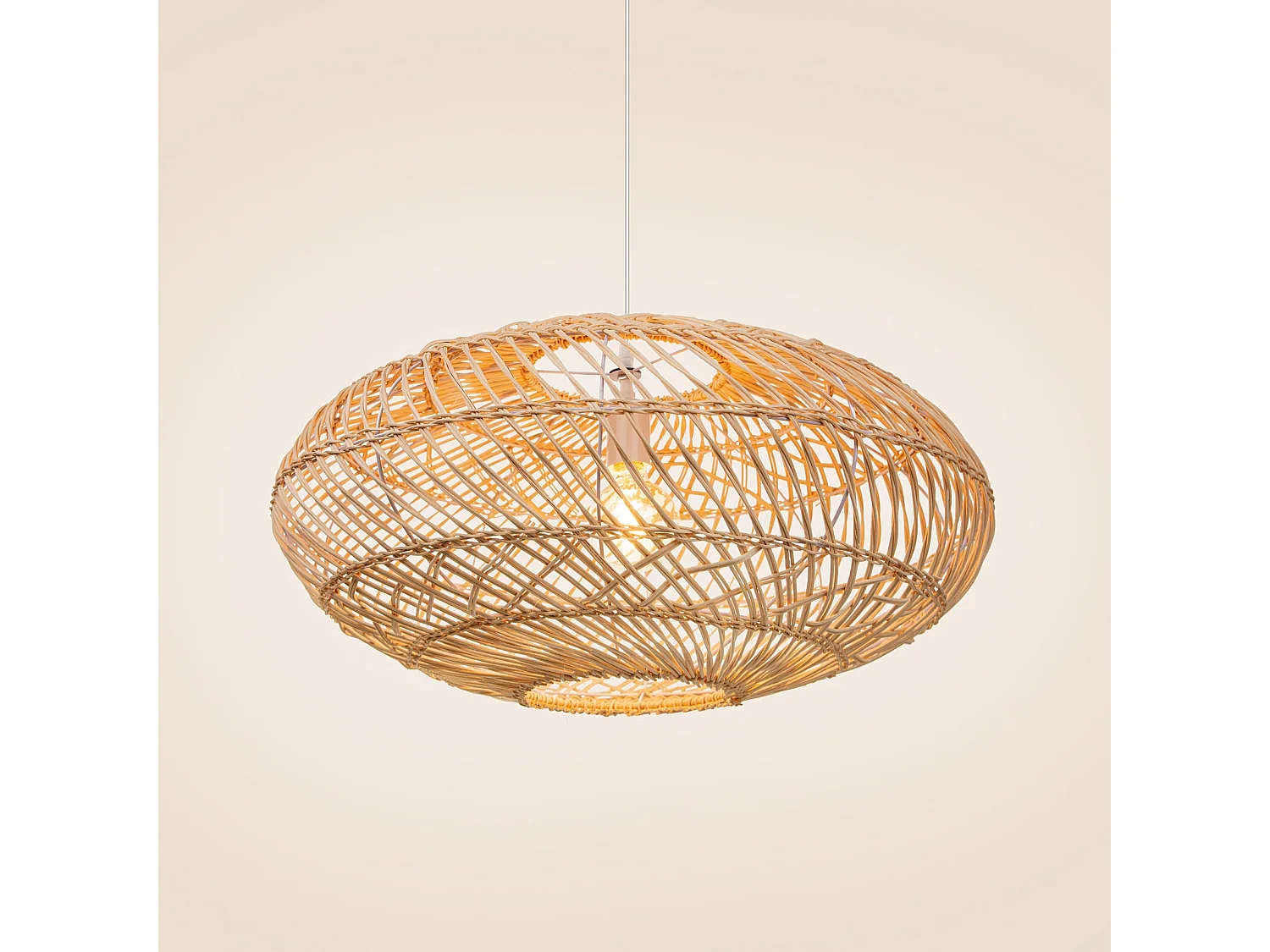 Suspension naturelle en bambou et métal d60cm x h25cm