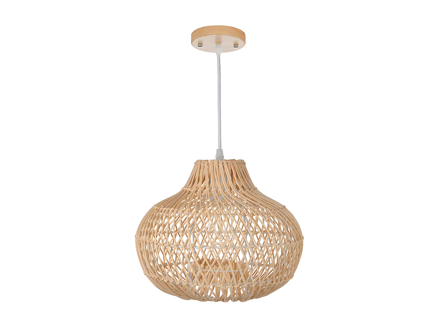 Lumière suspendue rotin naturel clair d40cm x h35cm