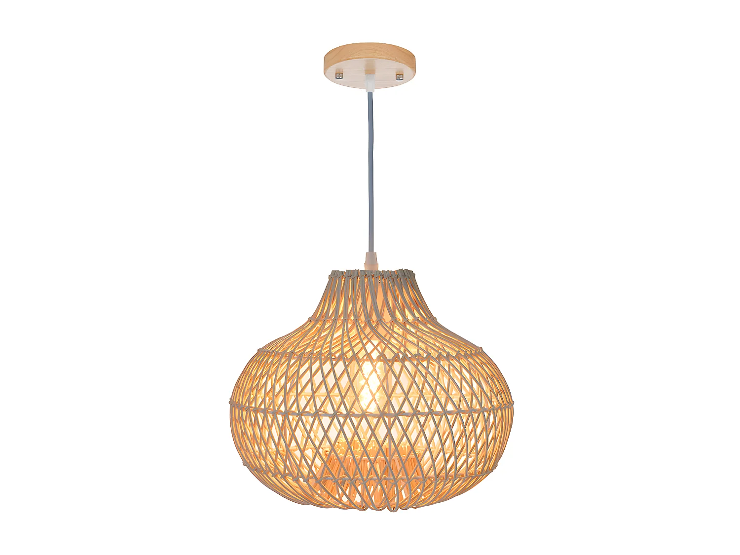 Lumière suspendue rotin naturel clair d40cm x h35cm