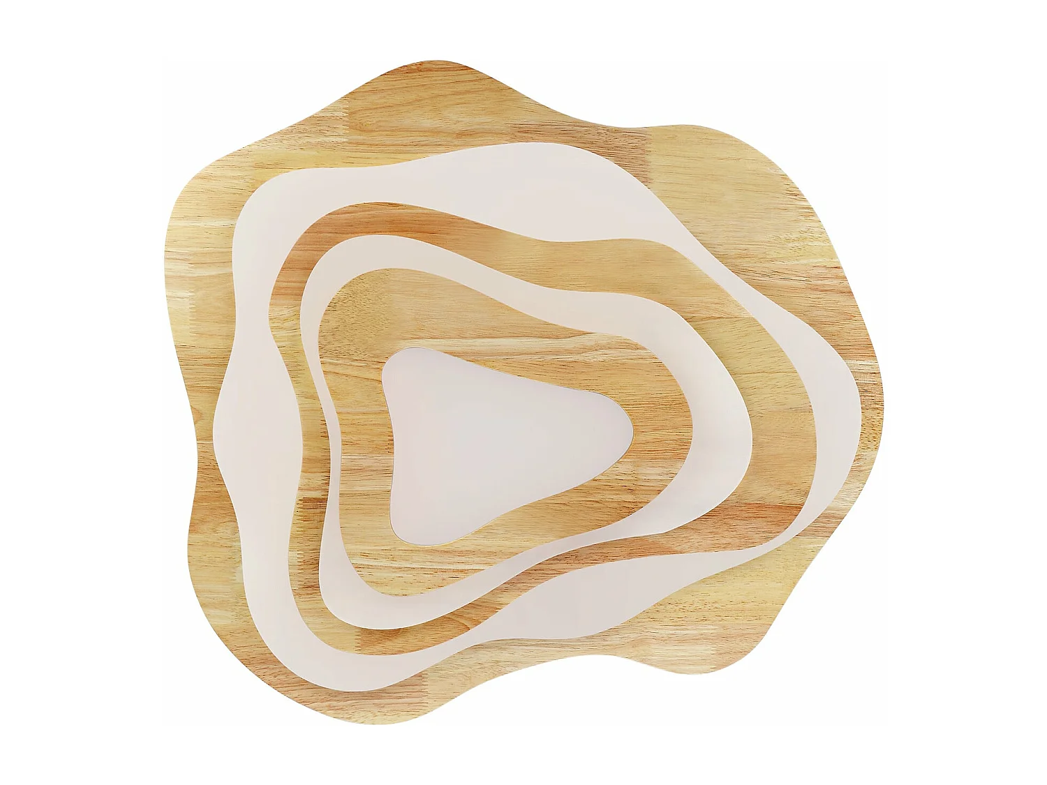 Plafonnier en bois naturel led d40cm x h10cm