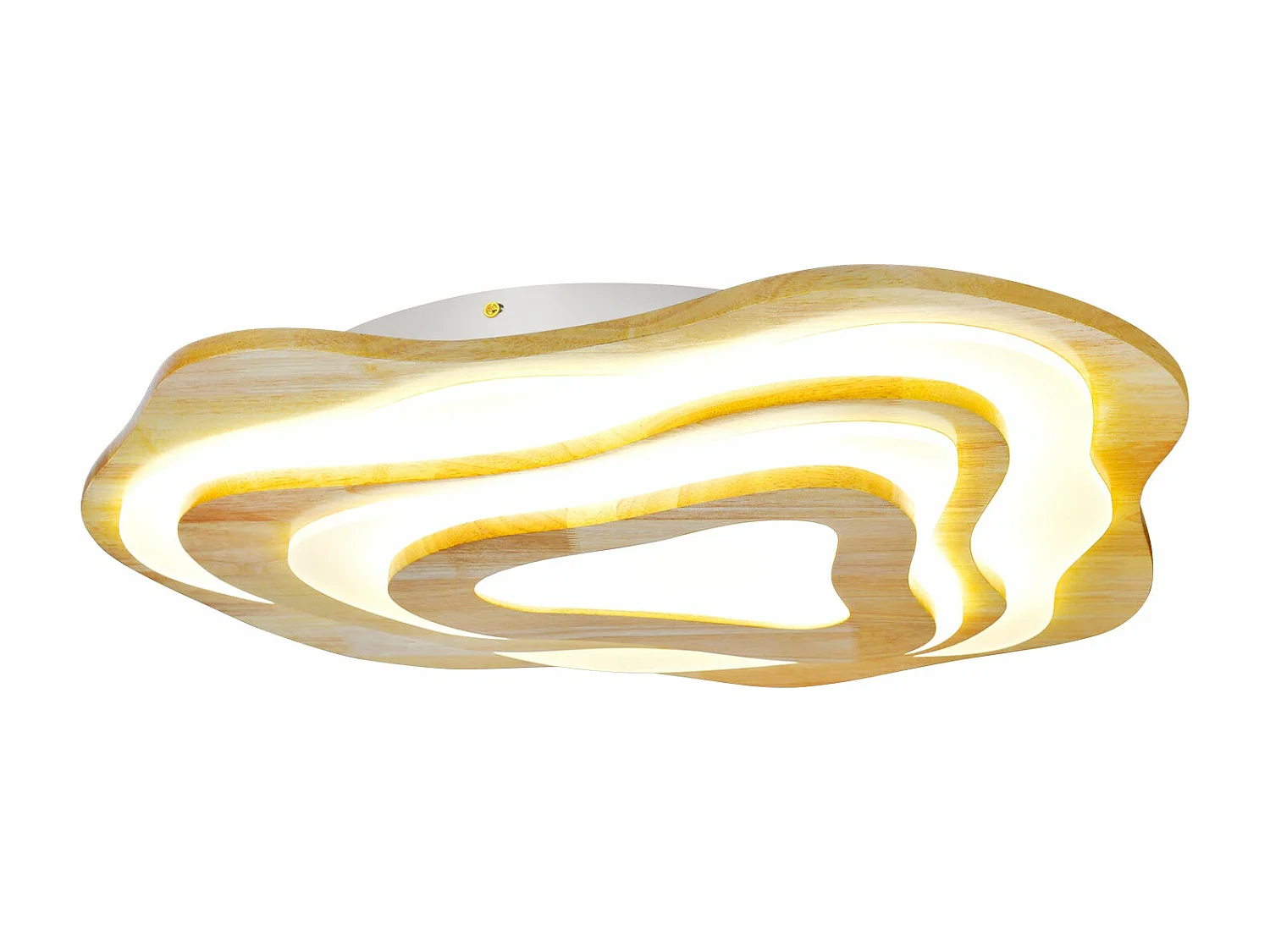 Plafonnier en bois naturel led d40cm x h10cm