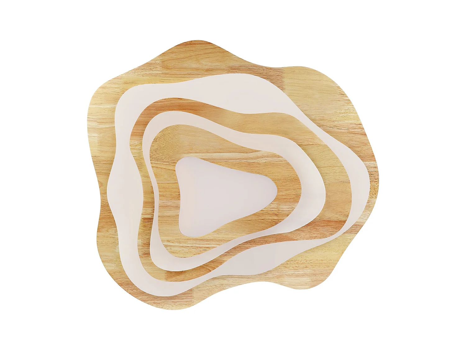 Plafonnier en bois naturel led d60cm x h12cm