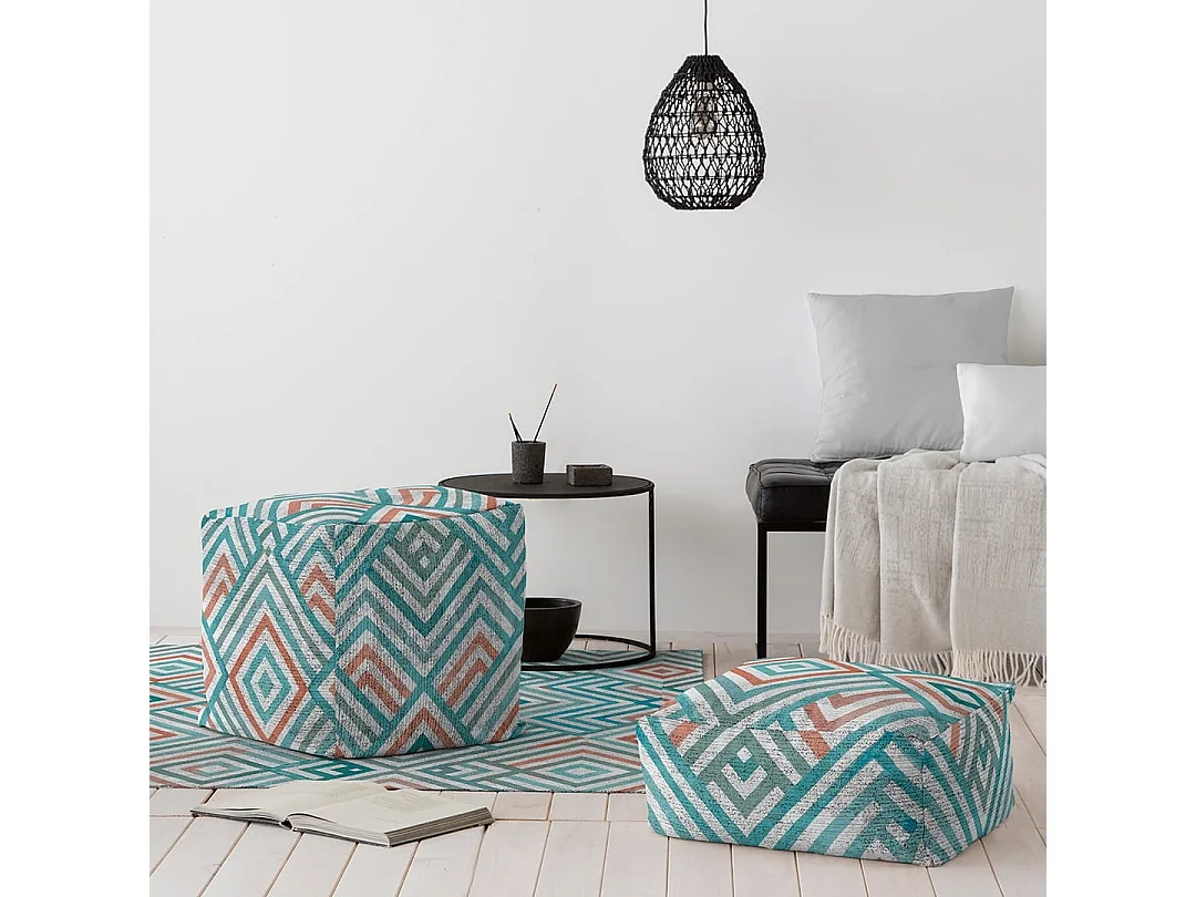 Rodier Tihua puff 50x50x50 cm multicolorido