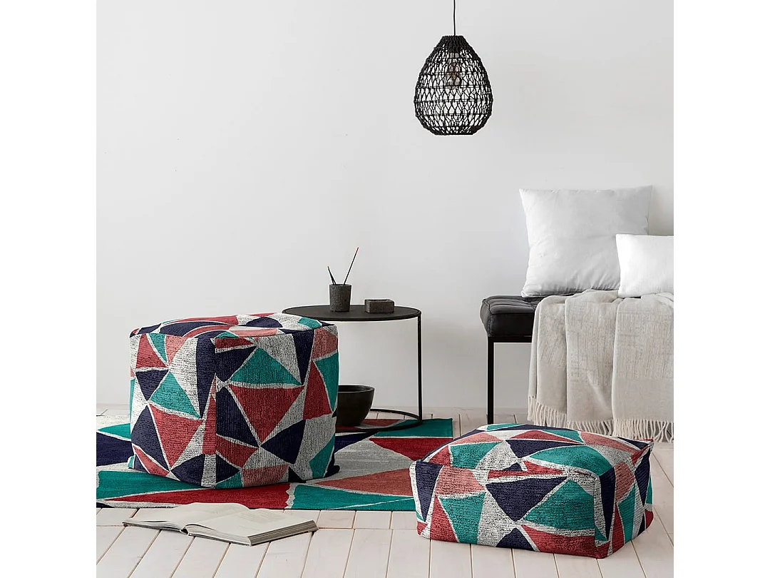 Rodier Adame puff 50x50x50 cm multicolorido