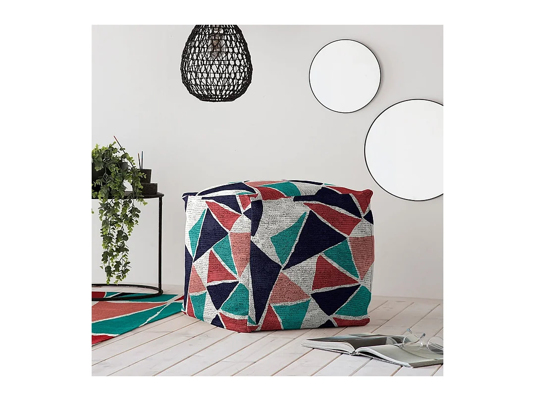 Rodier Adame pouf 50x50x50 cm multicolore