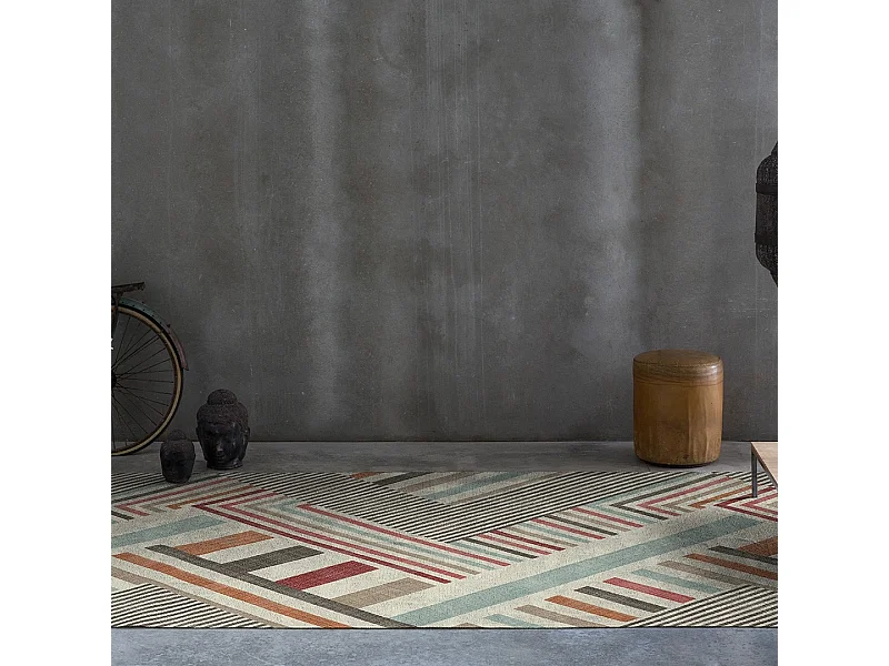 Veelkleurig Rodier Blok vloerkleed 120x170 cm