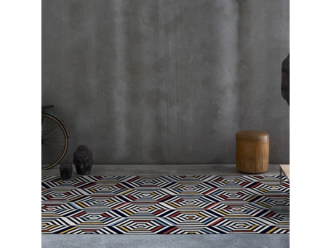 Tapis Concentrique Rodier Multicolore 80x150 cm