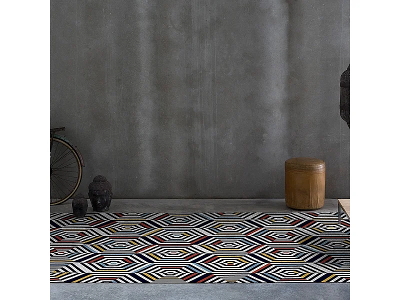 Tapis Concentrique Rodier Multicolore 80x150 cm