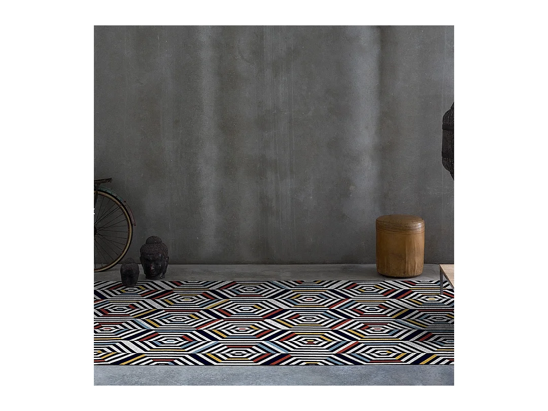Veelkleurig Rodier concentrisch vloerkleed 120x170 cm