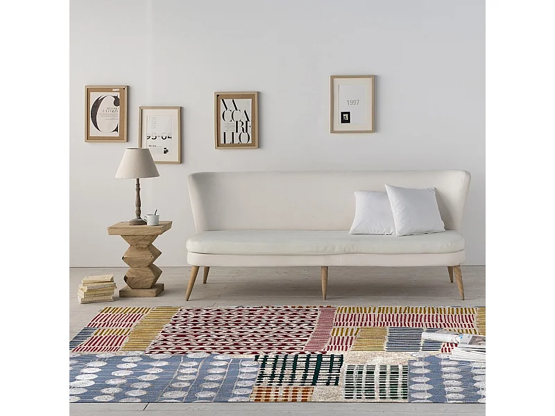 Rodier Mawu veelkleurig patchwork vloerkleed 160x230 cm