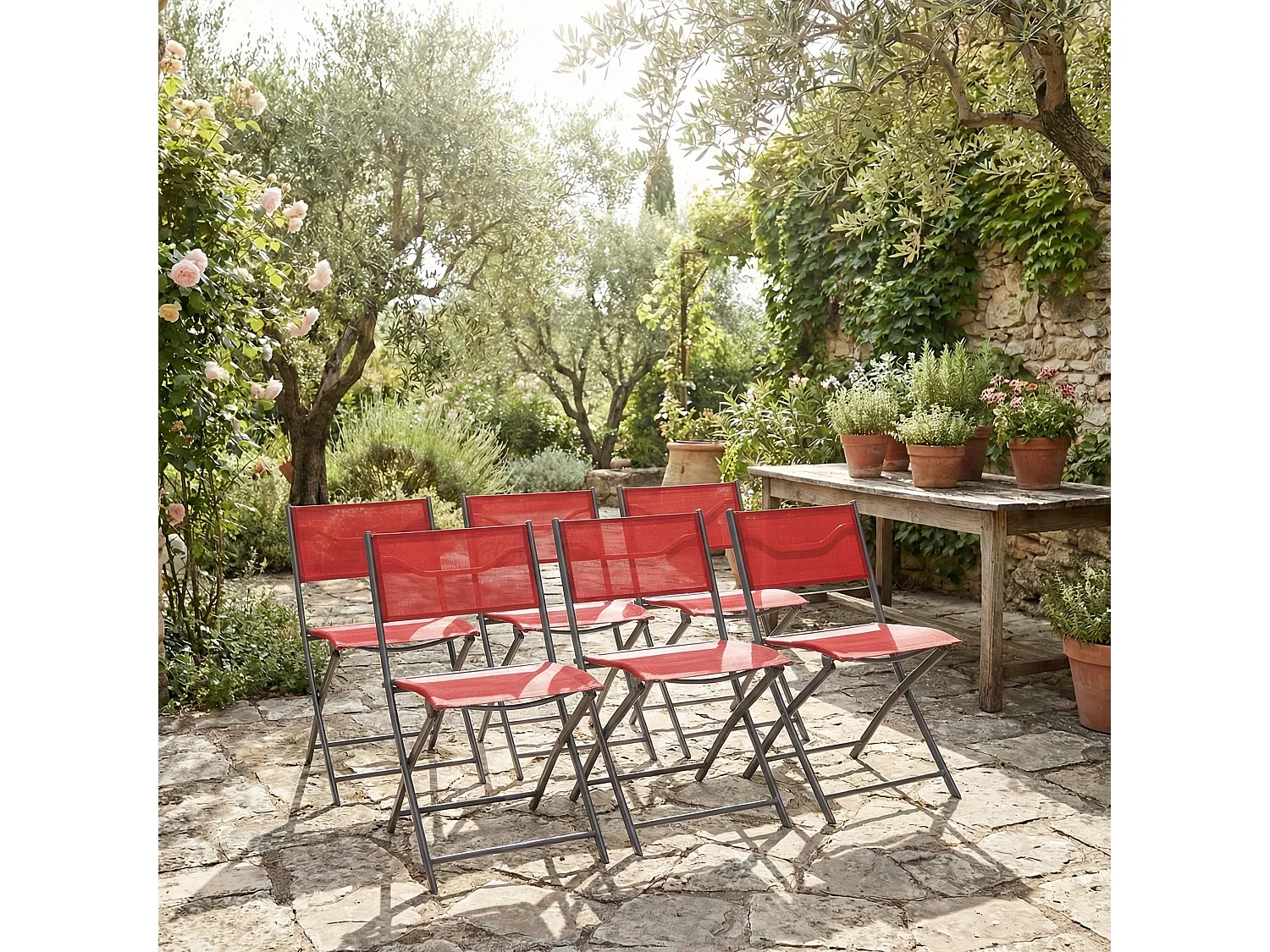 Garden chair Sumila Red H. 79 x W. 45 x D. 46 cm