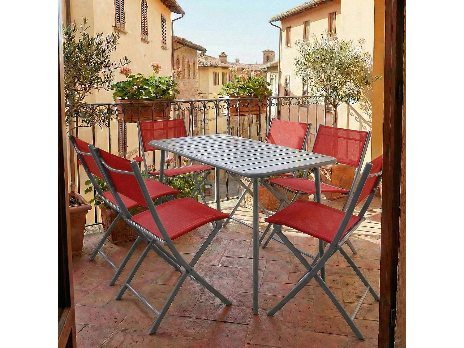 Garden chair Sumila Red H. 79 x W. 45 x D. 46 cm