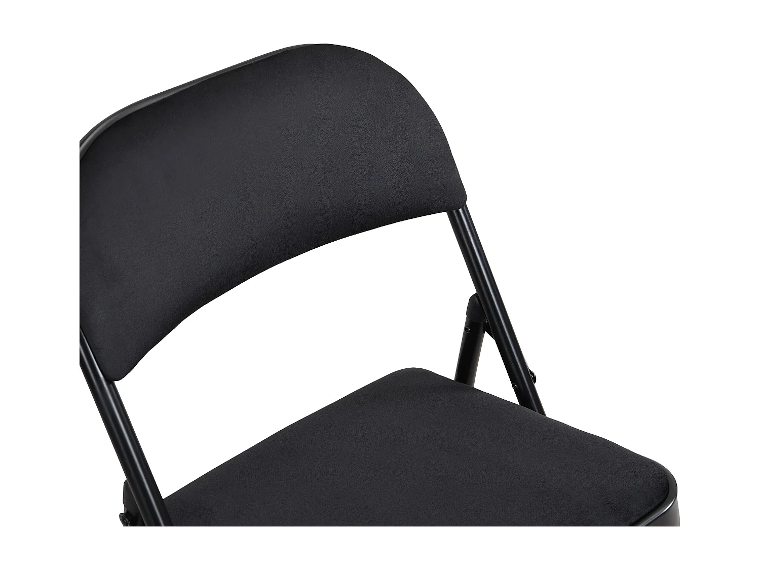 Set van 2 klapstoelen van velours en metaal - Zwart - ORTENSIA