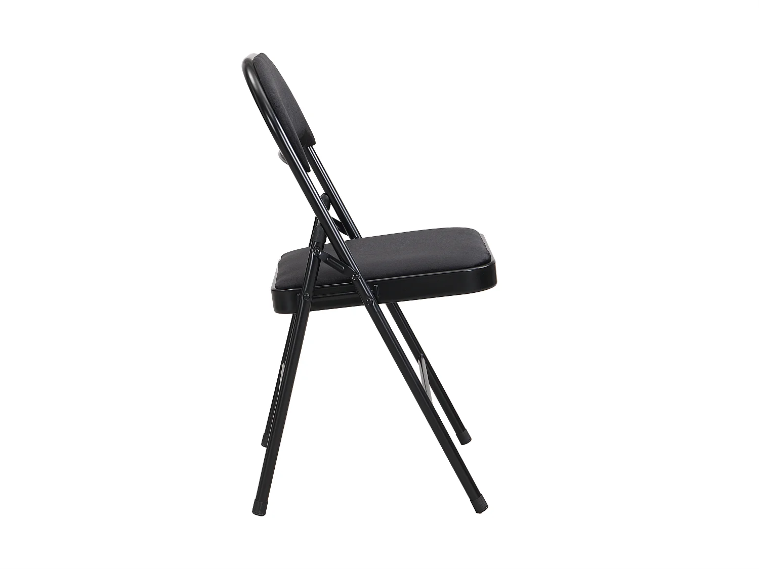 Set van 2 klapstoelen van velours en metaal - Zwart - ORTENSIA