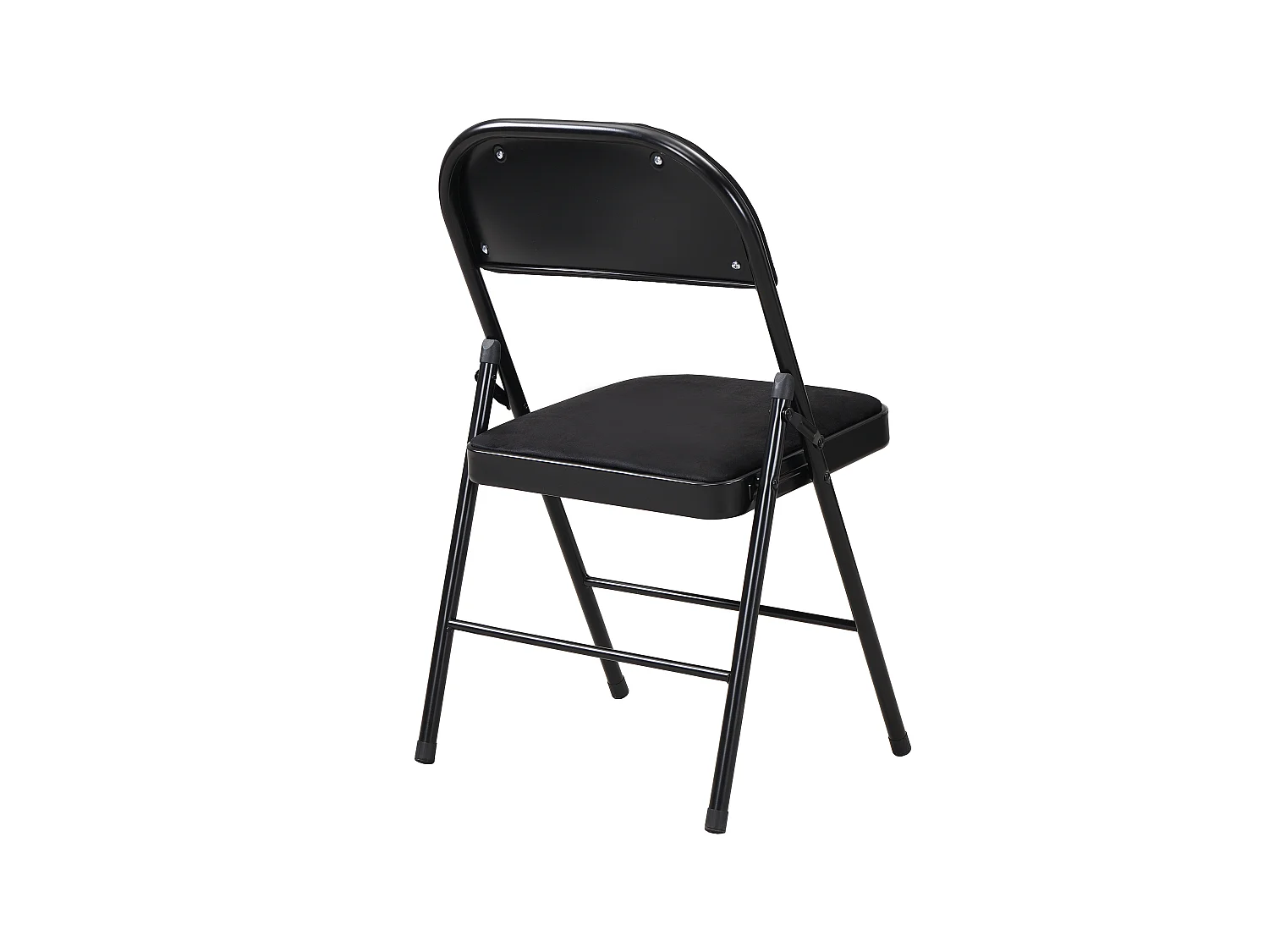 Juego de 2 sillas plegables de terciopelo y metal - Negro - ORTENSIA