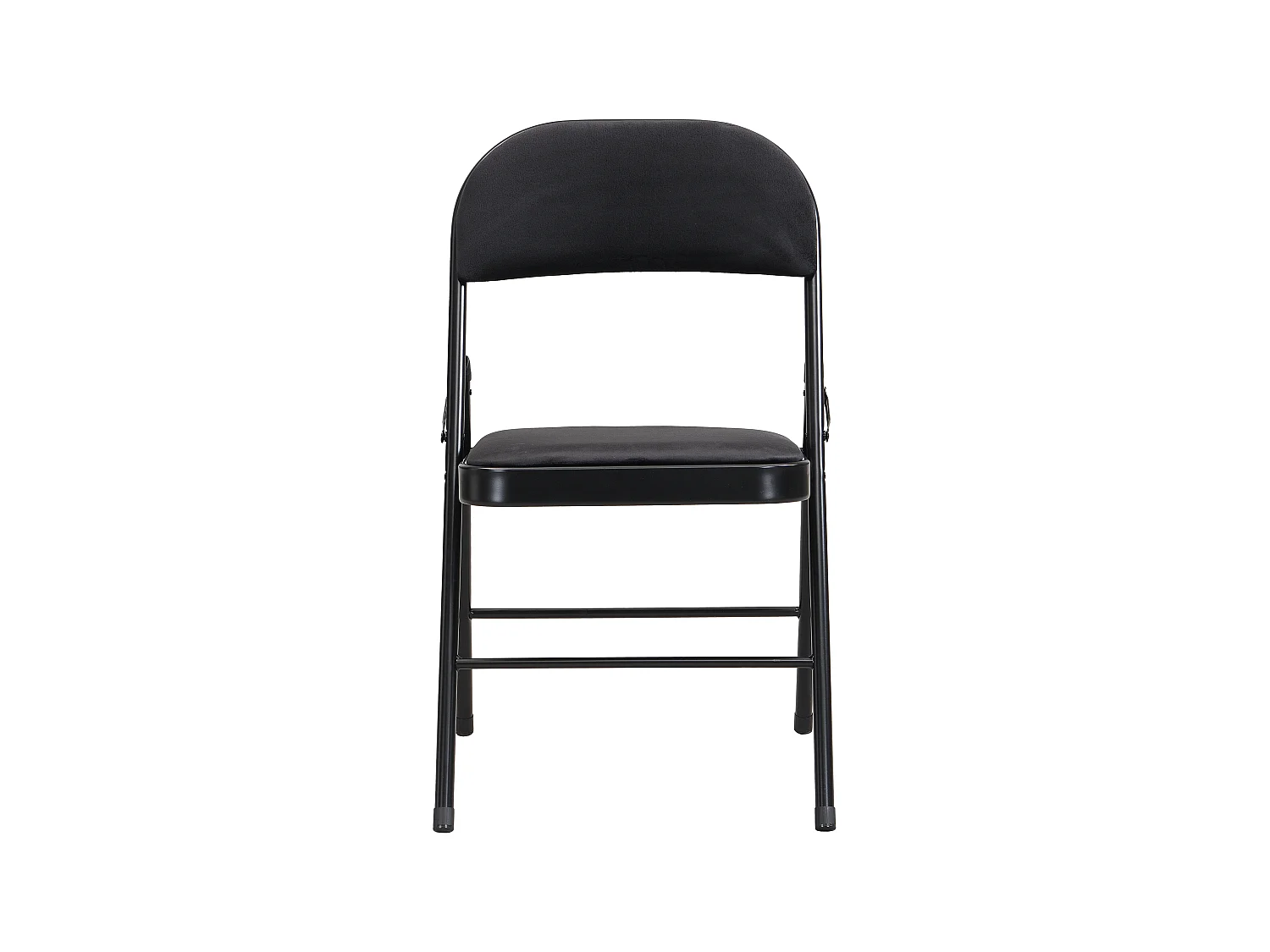 Juego de 2 sillas plegables de terciopelo y metal - Negro - ORTENSIA