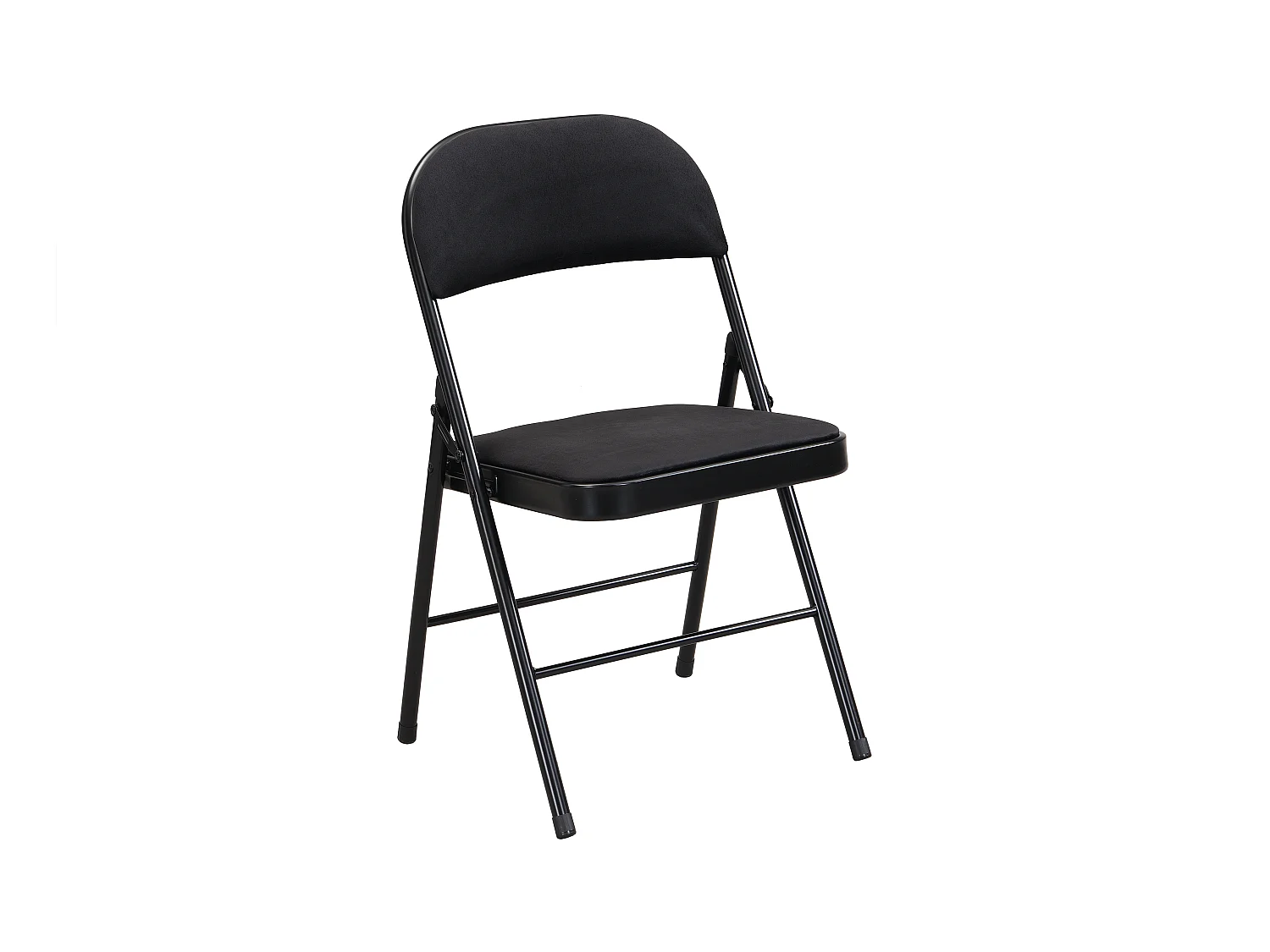 Juego de 2 sillas plegables de terciopelo y metal - Negro - ORTENSIA